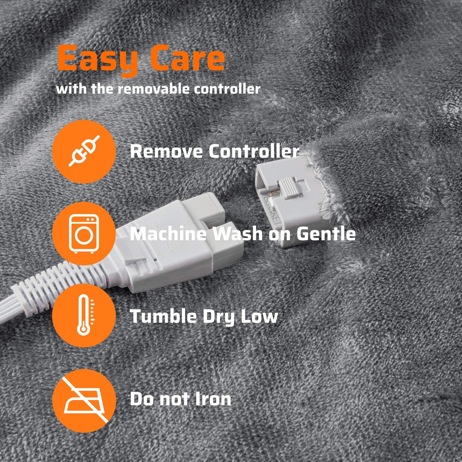 Sherpa Soft California King Electric Blanket with Dual Controls, Heating Blankets | Washable | 1-10 Hour Automatic Shut Off | Double Zone, 20 Heat Settings | 100" x 94" Grey : Home & Kitchen