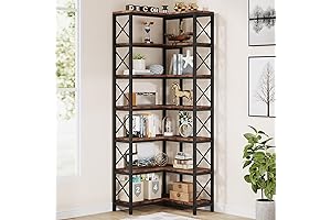 Tribesigns 7-Shelf Corner Bookshelf: Maximize Space with Style