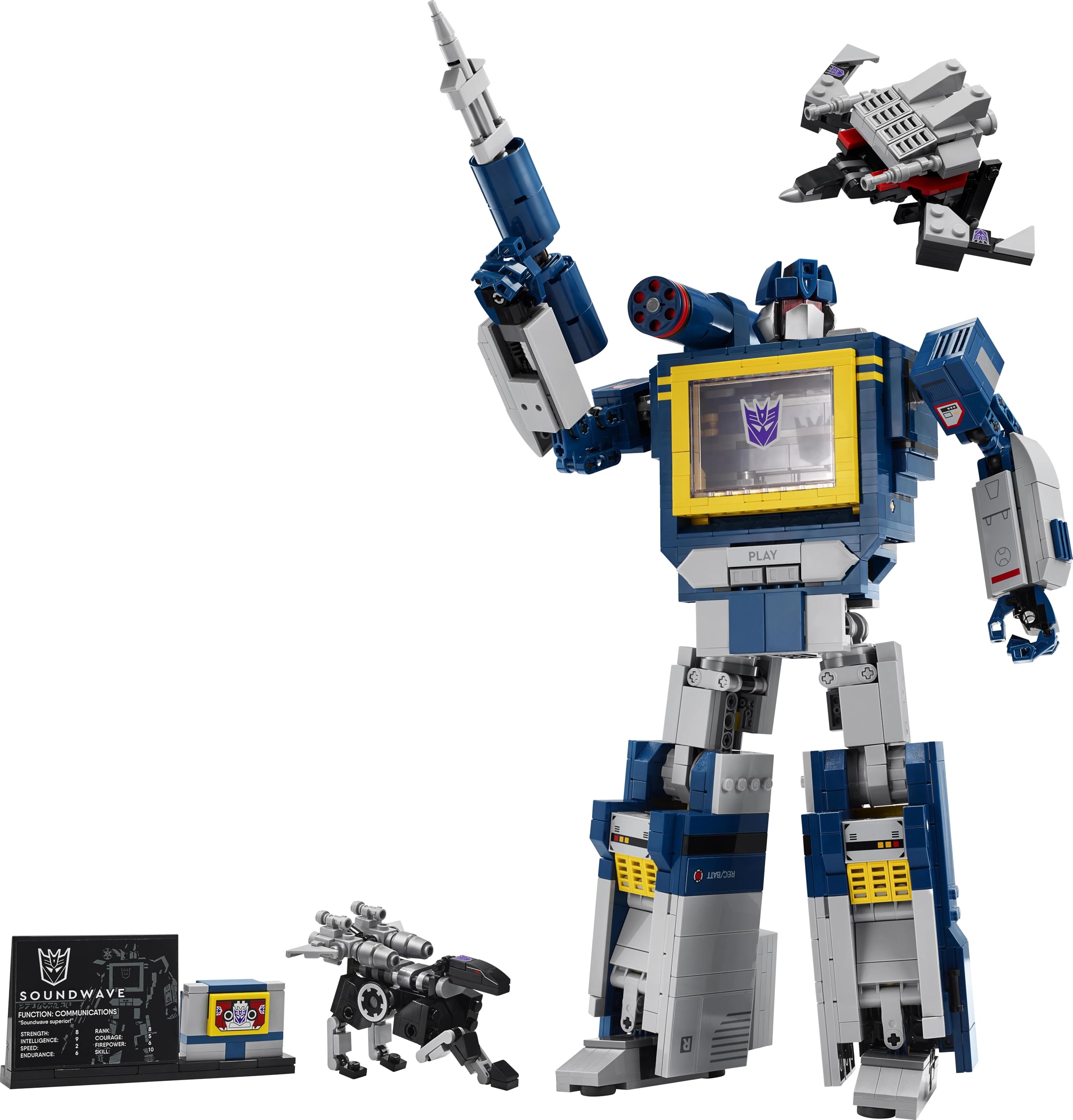 LEGO Icons Transformers: Soundwave 10358 | Model kolekcjonerski, zestaw konstrukcyjny dla dorosłych, prezent dla fana Transformers, dekoracja z klocków, 1505 elementów