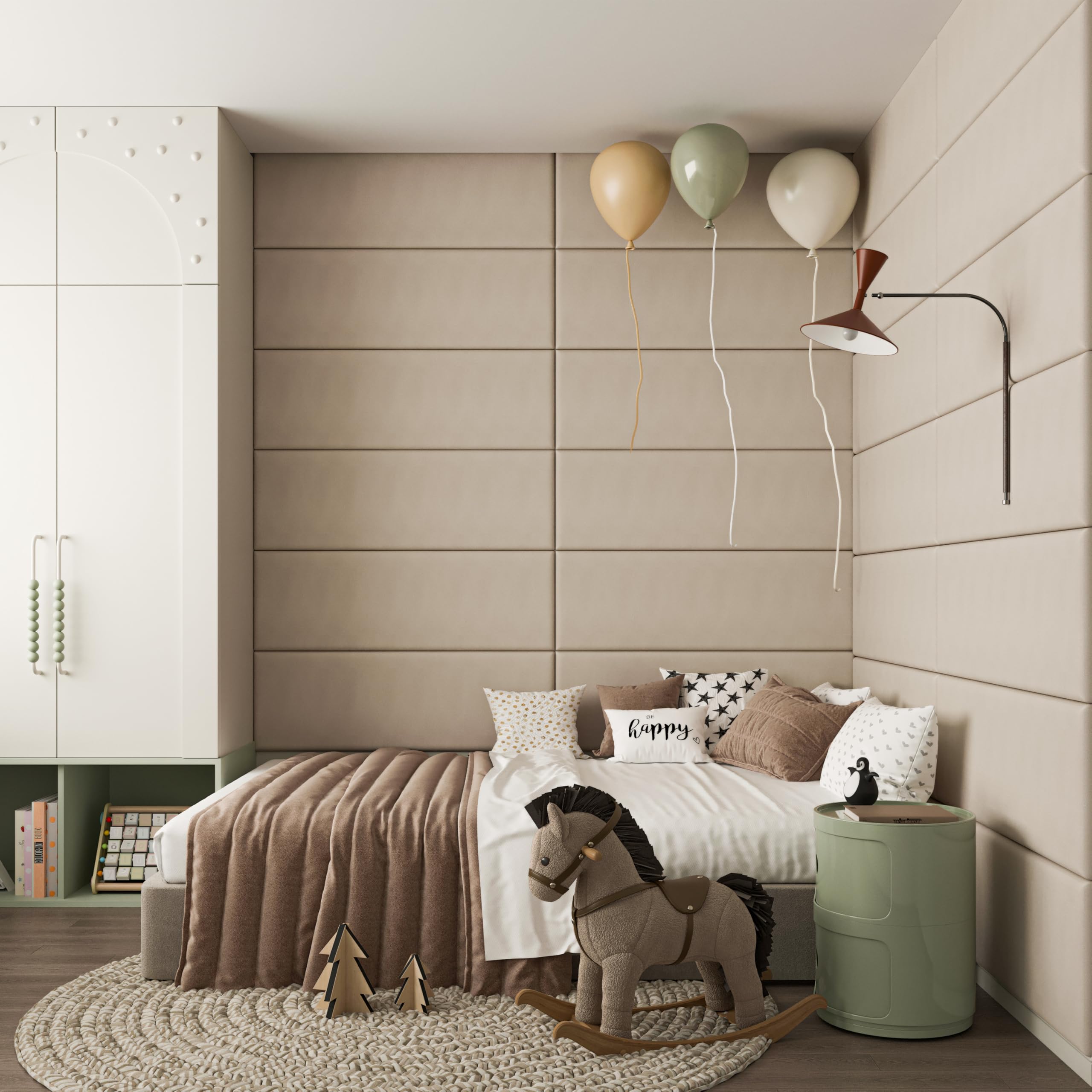 Pannello Murale Autoadesivo Imbottito - Rivestimento Murale in Similpelle, Morbido e Impermeabile, Facile da Installare, Ideale per Testiera Letto e Decorazione Pareti, 60×30×3CM - 4 Pezzo