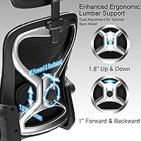 Vista 5 de Ergonomic Office Chair, Mesh Desk Chair with Headrest, Lumbar Support, Thick Seat Cushion, Flip-up Arms, High Back Computer Task Chairs for Home