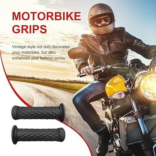 Miniatura 6 de Augeny Empuñaduras de mano para motocicleta, manubrio de goma antideslizante vintage de 78 pulgadas, agarre de empuje suave para comodidad de la