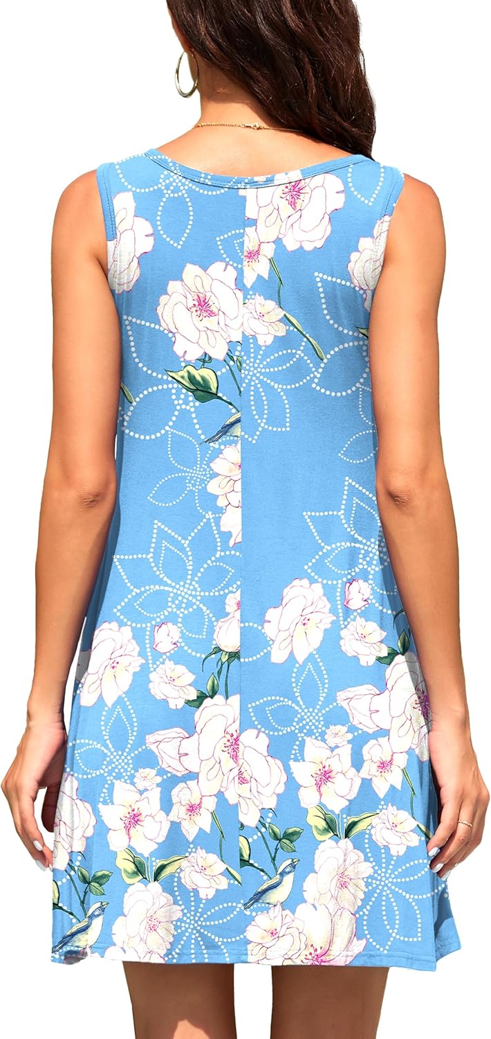 WEACZZY Women Summer Casual Swing T Shirt Dresses Beach Cover up Loose Dress - Image 6