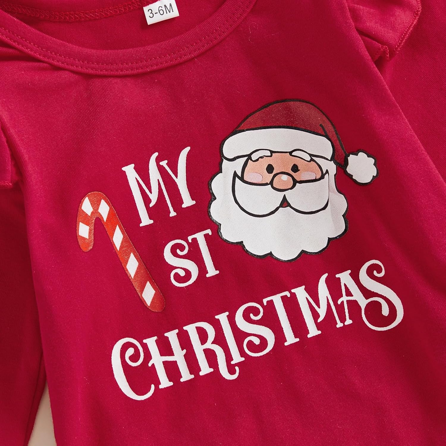 Newborn Baby Girl Christmas Outfit Long Sleeve Romper Onesie Bodysuit Bloomers Shorts Set Cute Fall Winter Clothes - Image 3