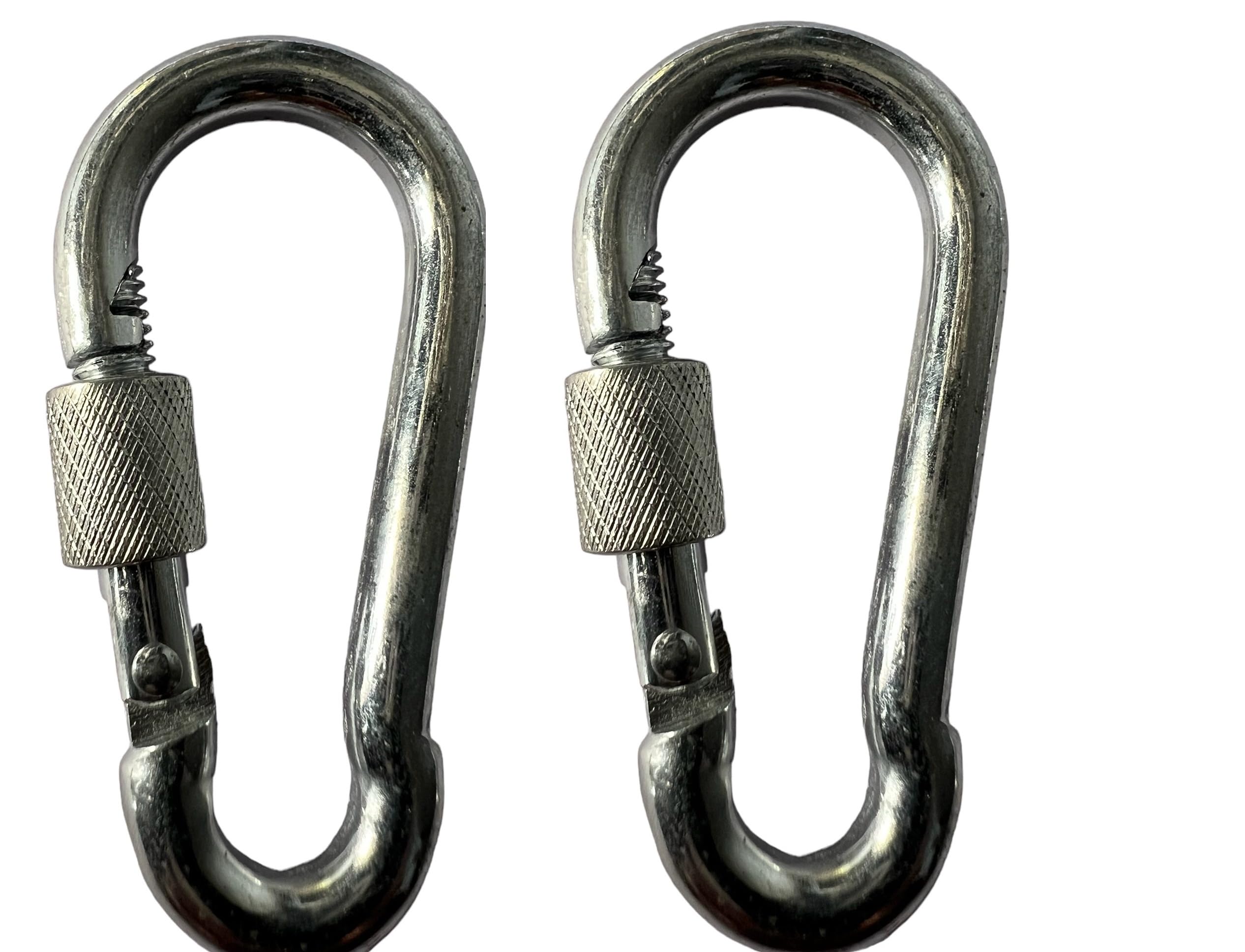 Heavy Duty Stainless Steel Snap Hooks - Round Lock and Regular Lock - Multipurpose Thumb Screw Carabiner Clips for Outdoor, Camping, Hiking, Swing, Gym, Dog Leash Pack of 2 (B0CVV458P5) Amazon Price History, Amazon Price Tracker