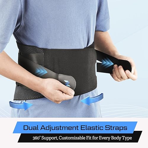 Miniatura 2 de NEENCA Soporte lumbar para aliviar el dolor de espalda baja, cinturón de apoyo lumbar de grado médico para mujeres y hombres, hernia de disco,