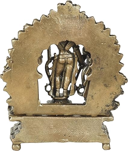 Miniatura 6 de Darbar Murti de cobre puro hecho a mano | Estatua de Rama Sita Lakshman Hanuman | Ram Parivar Murti para bendición del templo del hogar, felicidad,