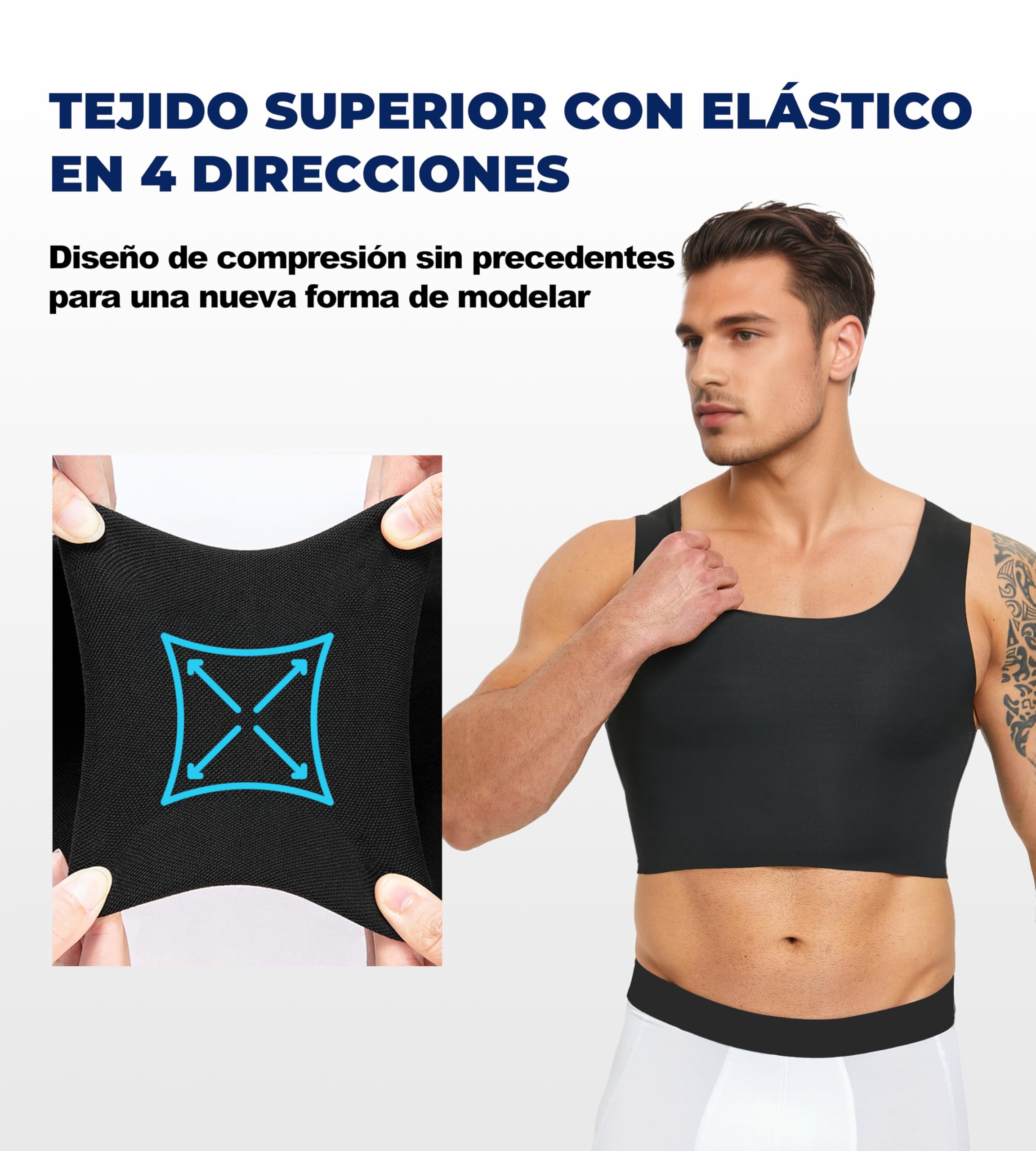 Sujetador de compresión para ginecomastia para Adelgazar el Pecho, Camiseta sin Mangas para transgénero FTM Tomboy, Hombres y Mujeres