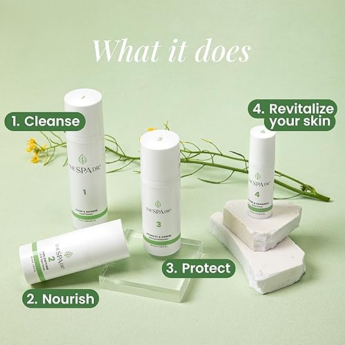 Miniatura 2 de The Spa Dr. Kit de cuidado de la piel de 4 pasos, kit de cuidado personal para 30 días, kit facial antiaginoso, cuidado orgánico de la piel,