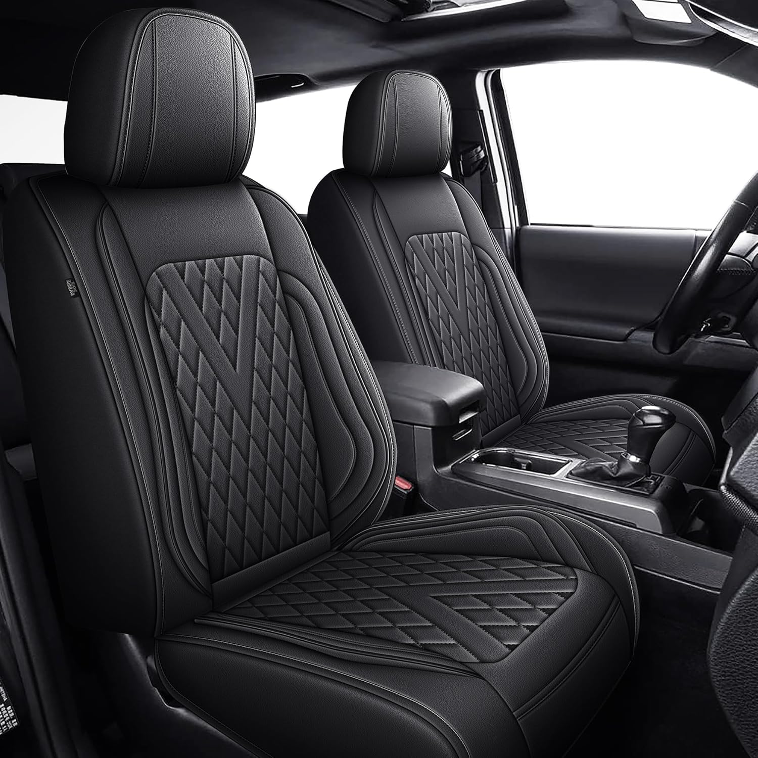 TTX LIGHTING Seat Covers Fit for Toyota Tacoma: 2024-2025 Truck Full Set Car Seat Covers Double Crew Cab Semi-Custom Faux Leather Pickup Seat Cushion Protectors(5 Seats, Black)