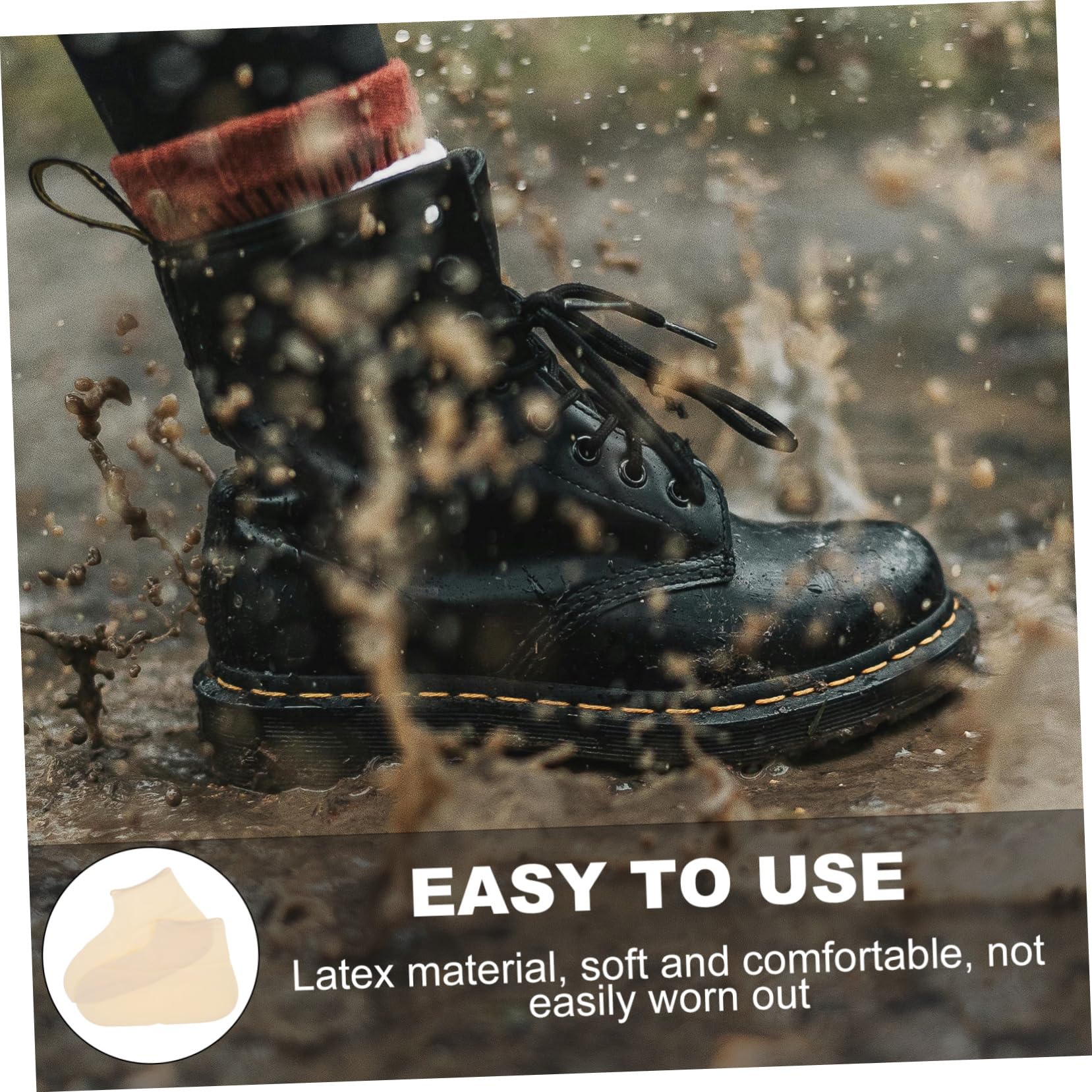 TOGEVAL 3 Pairs Women Rain Boot Cover Durable Material Keep Shoes Dry and Clean