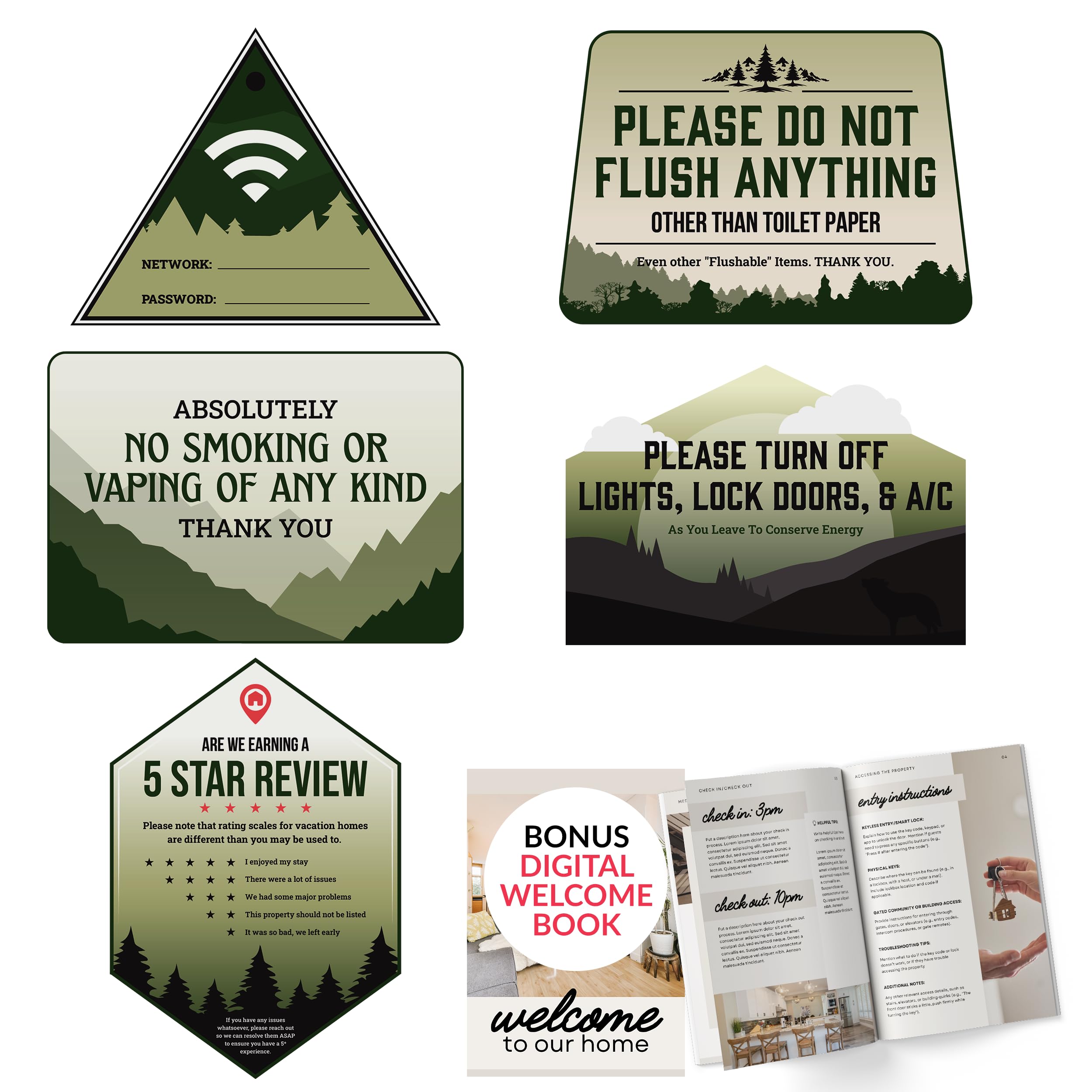 Air Bnb Must Haves Airbnb Host Signs 5x5 Inch - Acrylic Checkout  Instructions For Vacation Rental Guests Checkout Instructions Acrylic Sign  For Rental Hosts