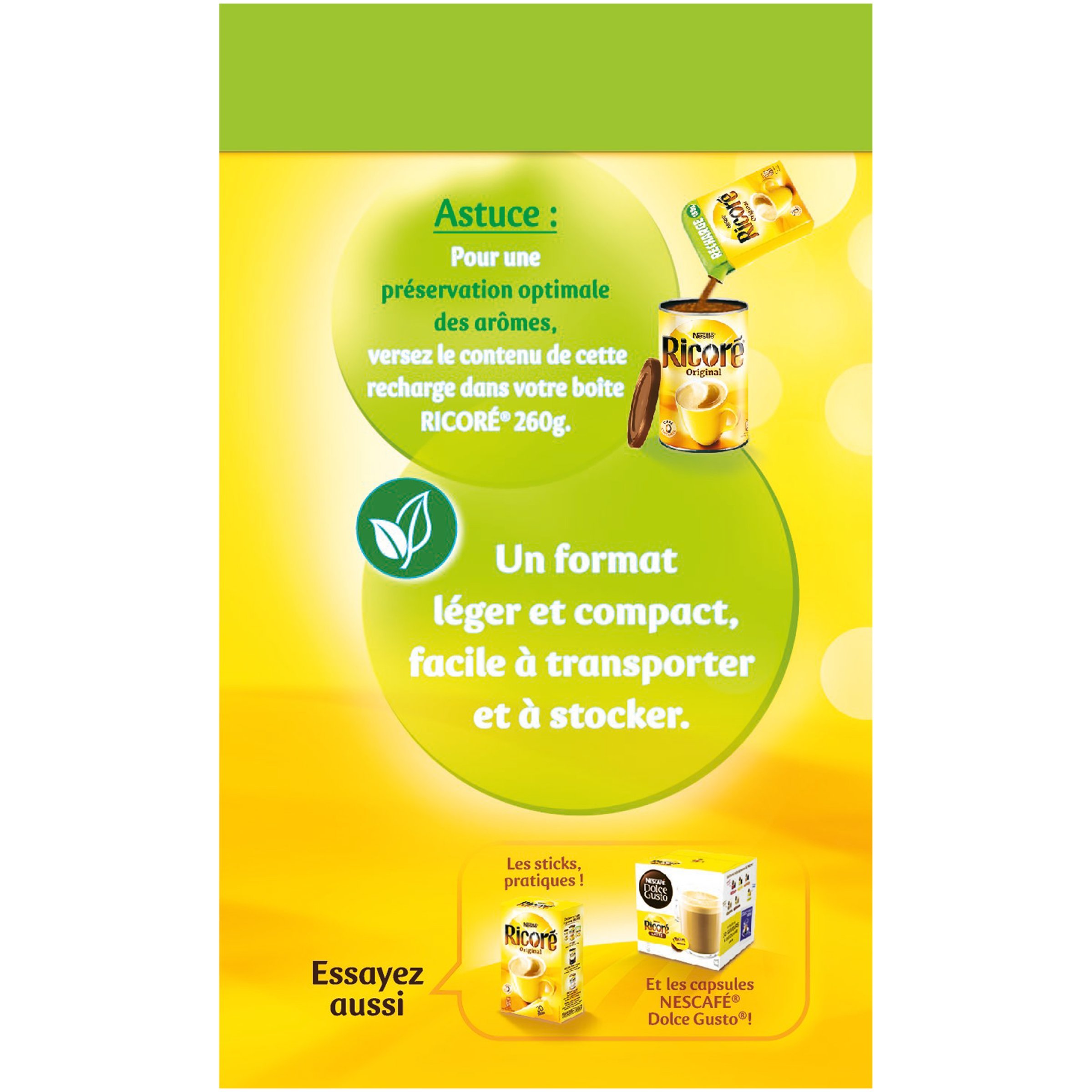 NESTLE Ricoré Original Recarga 540 g (3 x 180 g), 3 unidades