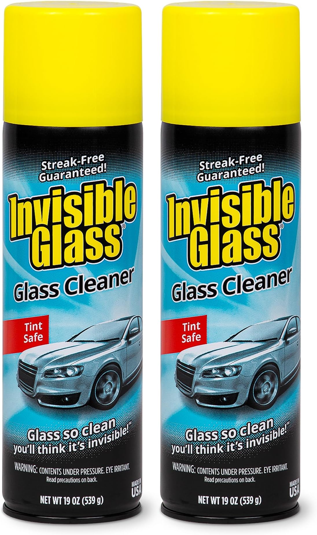 Invisible Glass 91164-2PK Premium Aerosol Glass Cleaner Spray for Car Windshields and Windows, Automotive and Home Window Cleaner, Streak-Free, Ammonia-Free, Tint-Safe – 19 oz (Pack of 2)