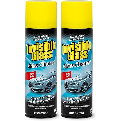 Invisible Glass 91164-2PK Premium Aerosol Glass Cleaner Spray for Car Windshields and Windows, Automotive and Home Window Cleaner, Streak-Free, Ammonia-Free, Tint-Safe – 19 oz (Pack of 2)