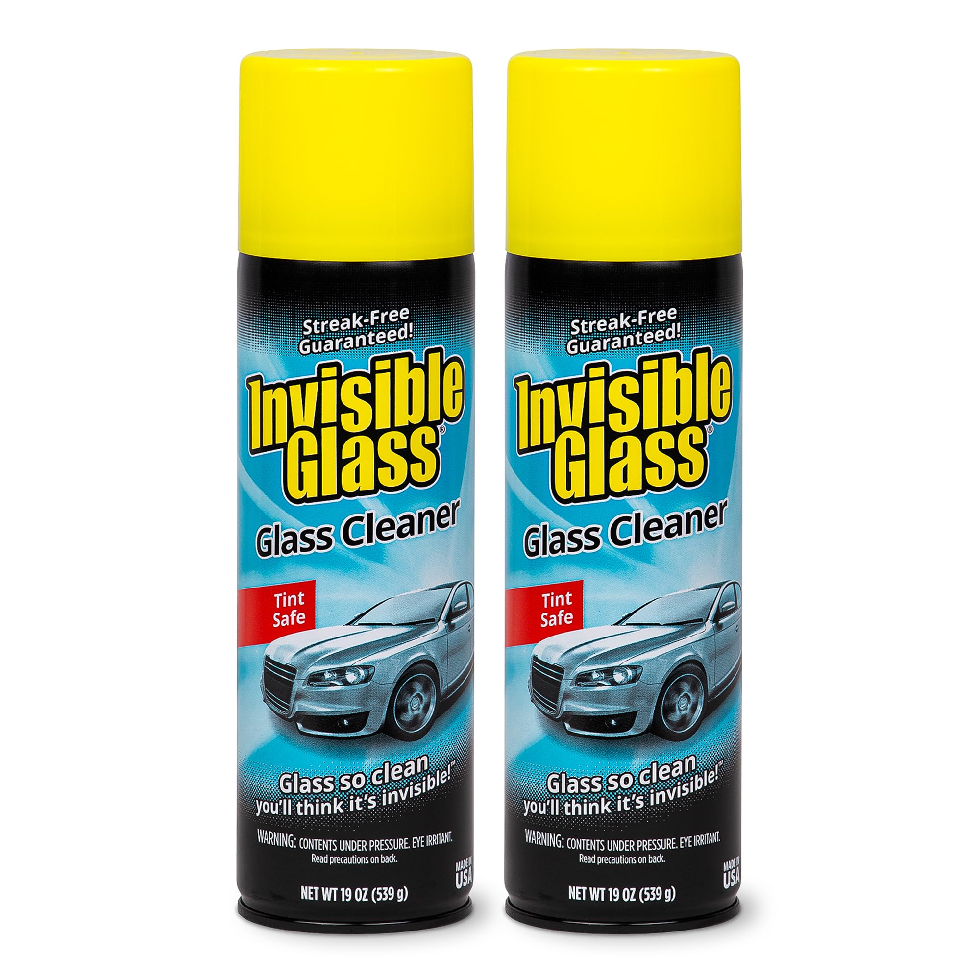 Invisible Glass 91164-2PK Premium Aerosol Glass Cleaner Spray for Car Windshields and Windows, Automotive and Home Window Cleaner, Streak-Free, Ammonia-Free, Tint-Safe – 19 oz (Pack of 2)