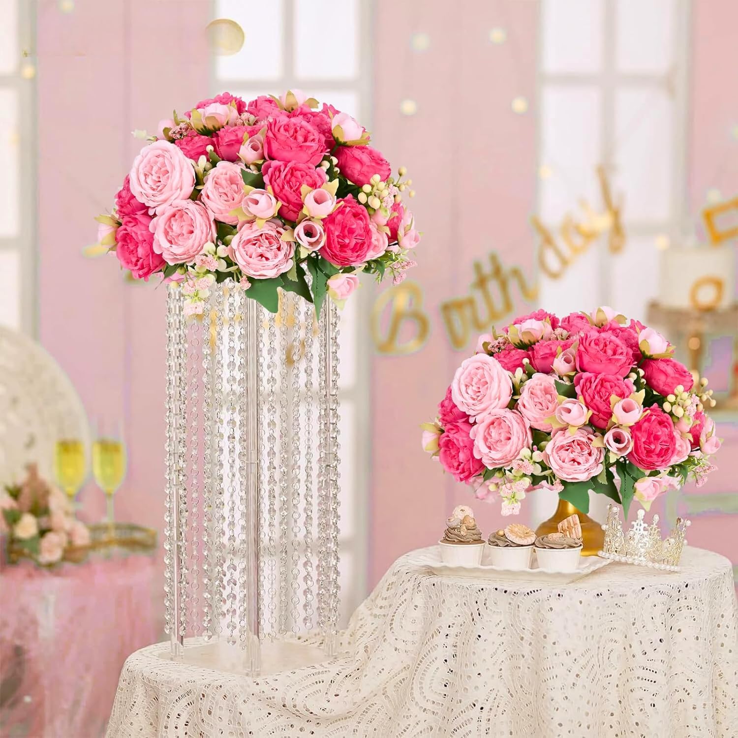 ASTRYAS 8Pcs Fake Peonies Artificial Flowers Mix Pink Artificial Peonies for Decoration Silk Flowers Faux Peony for Wedding Table Centerpiece Floral Vase Home Decor
