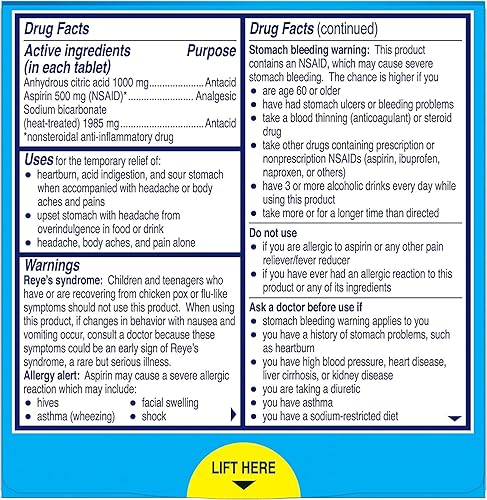 Miniatura 3 de Alka-Seltzer -Tabletas extra fuertes, antiácidos extra fuertes y alivio del dolor, originales (24 tabletas)