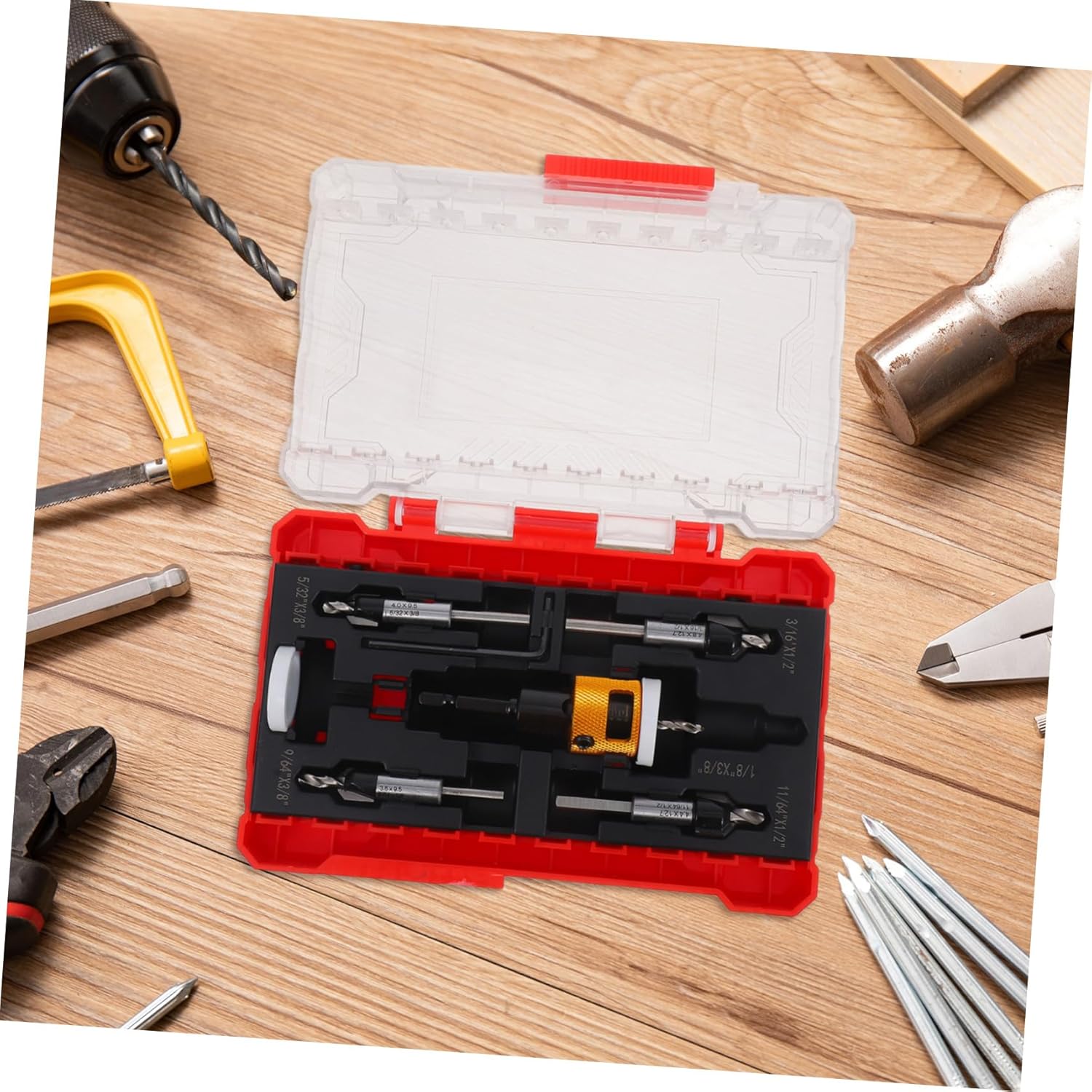 Woodworking Drill Bits Set 1 Set Countersink Drill Bits Depth Stop for Metal and Wood Screw Holes