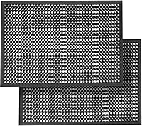 Wizgree Anti-Fatigue Rubber Mats 2-Pack - Non-Slip Drainage Kitchen Restaurant Bar Floor Mats 36x60 Indoor Outdoor
