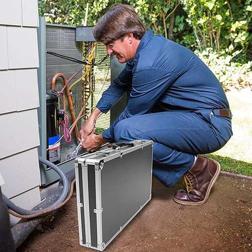 Miniatura 4 de Yardwe Caja de aluminio Caja de herramientas portátil Estuche rígido con espuma protege herramientas electrónicas Instrumentos de prueba Cámaras