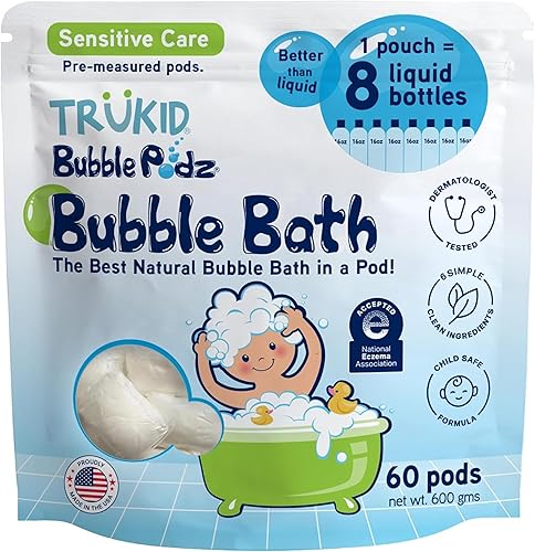 Miniatura 19 de TruKid Bubble Podz - Baño de burbujas para bebés y niños, bomba de baño refrescante suave para pieles sensibles, pH balance 7 para sensibilidad