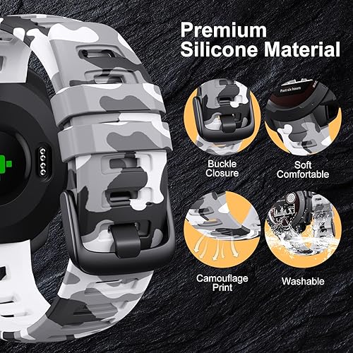 Miniatura 2 de Bandkids Correa de camuflaje de 0.866 pulgadas para reloj Garmin Instinct, correa de repuesto de silicona suave e impermeable para Garmin Instinct