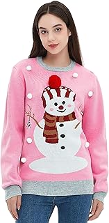 Frojuly Ugly Christmas Sweater for Women Funny Tacky Inappropriate Hilarious Cute Womens Holiday Sweaters Adult Xmas Vacation