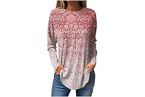 Women's Long Sleeve Floral Print Casual Loose Blouse Tops