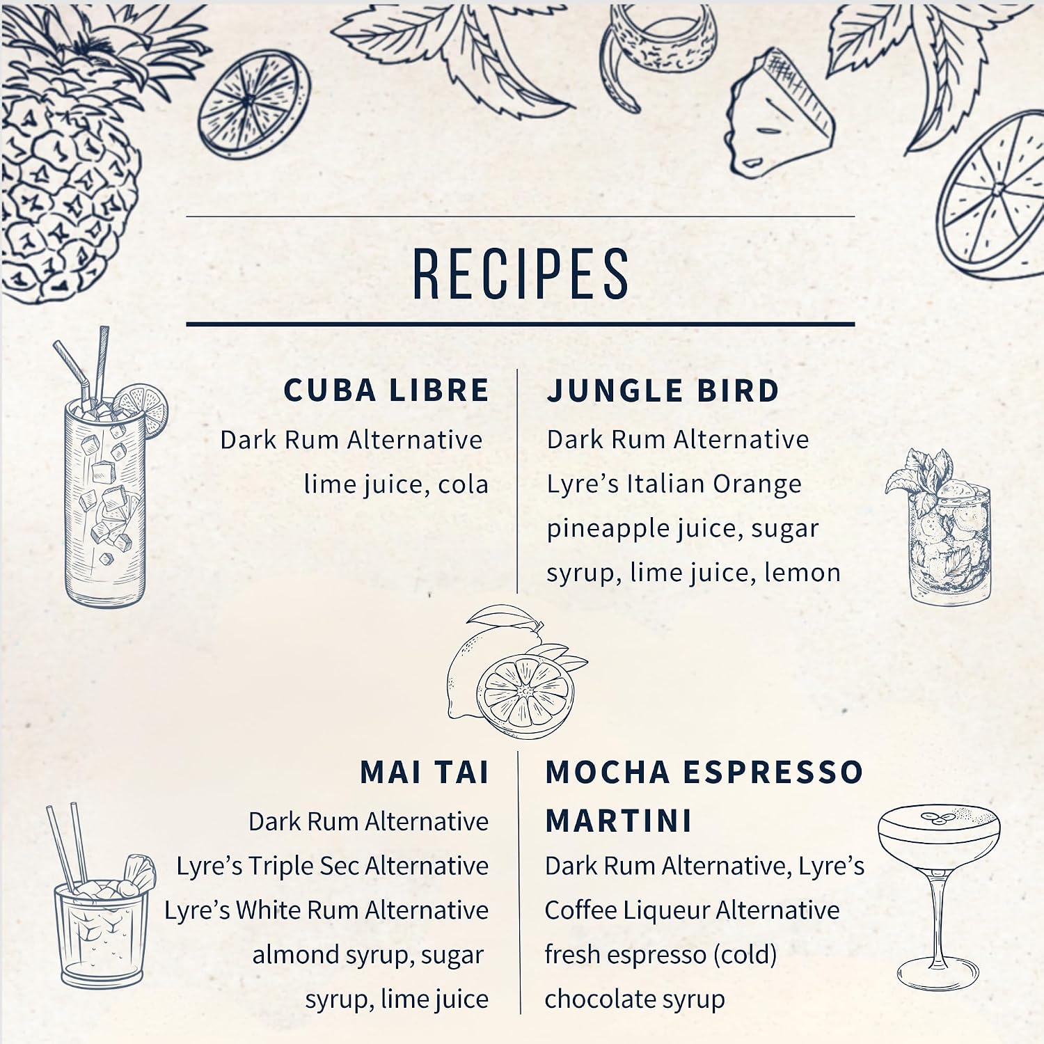 Lyre's Dark Rum Alternative, Award-Winning Dark Cane Spirit, Alcohol Free Rum, Premium Non Alcoholic Spirits, Mocktails & Nonalcoholic Drinks (23.7 Fl Oz)