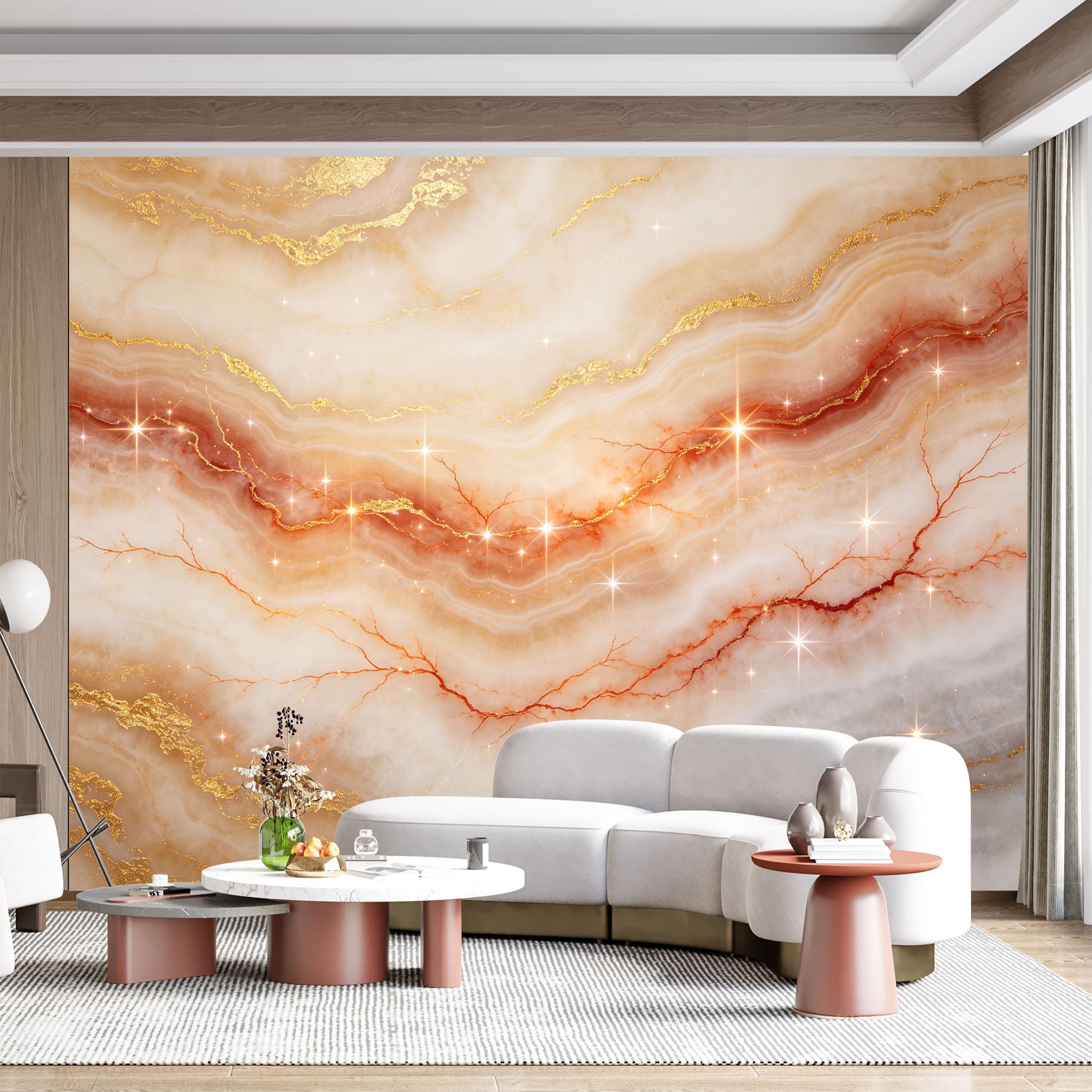 Custom Size Wall Mural Agate Gold Marble Abstract Texture Gemstone Sparkle SelfAdhesive Wall Fabric Removable for Home Office Decor