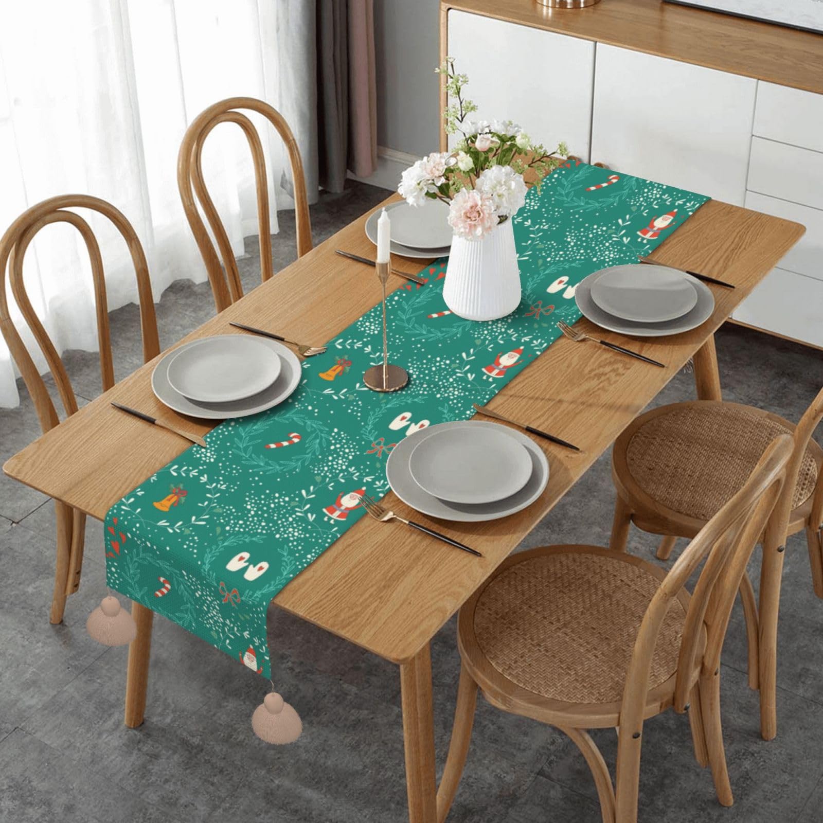Chemin de table résistant à la chaleur et lavable pour nappe de cuisine