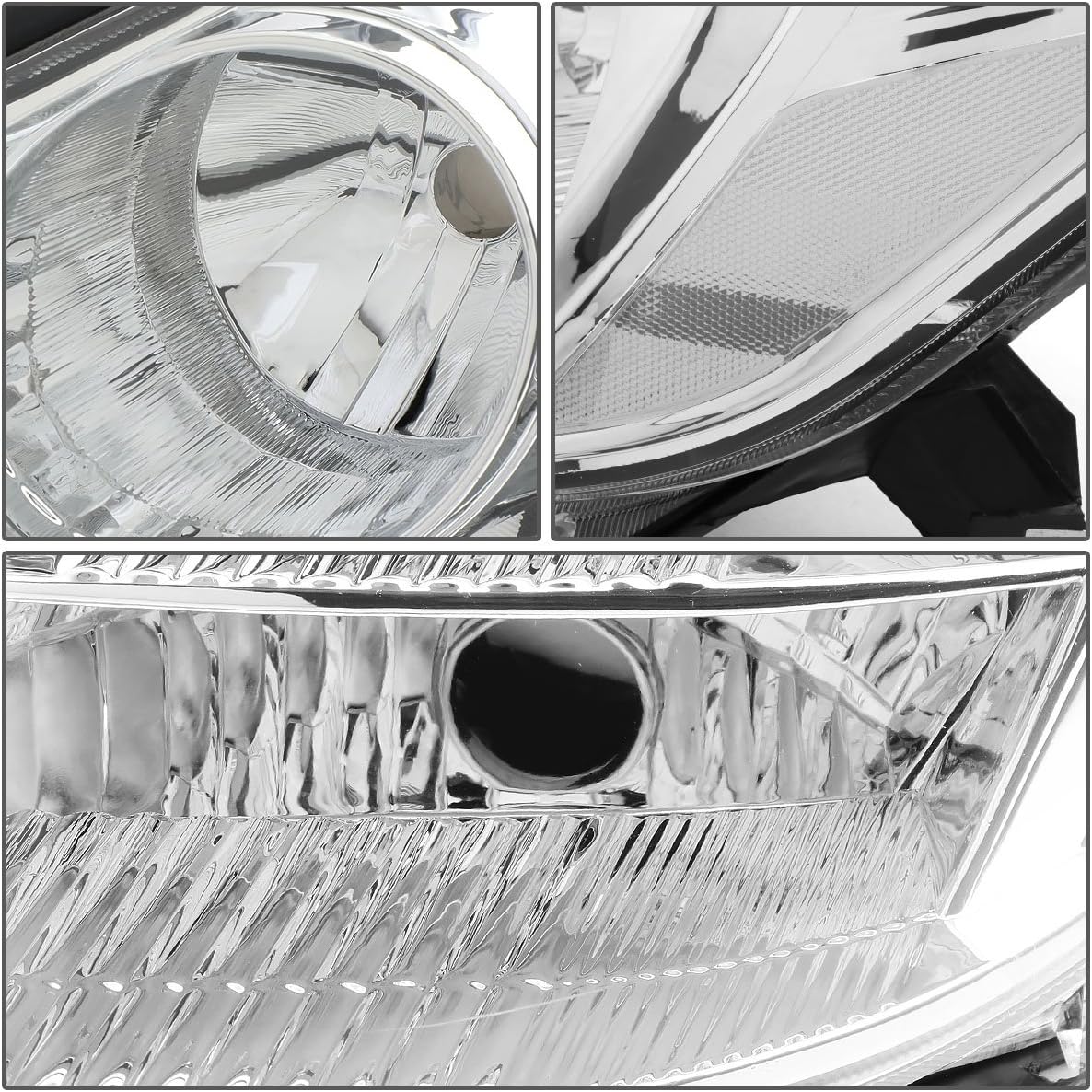 Auto Dynasty Halogen Headlight Assembly Compatible with 2004-2005 Toyota Sienna Chrome Housing Clear Corner