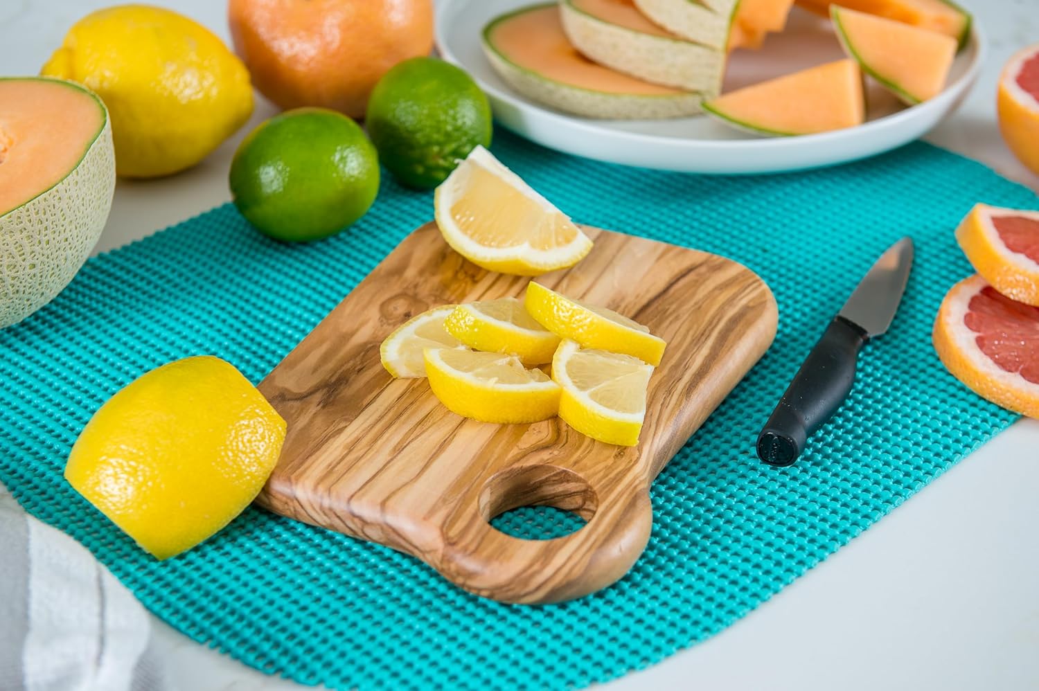 Lipper International Olive Wood Cutting and Serving Board with Rounded Edges for Hors D’oeuvres, Cheeses, Meats or Snacks, Small, 8.7" x 6.3" x 0.8"