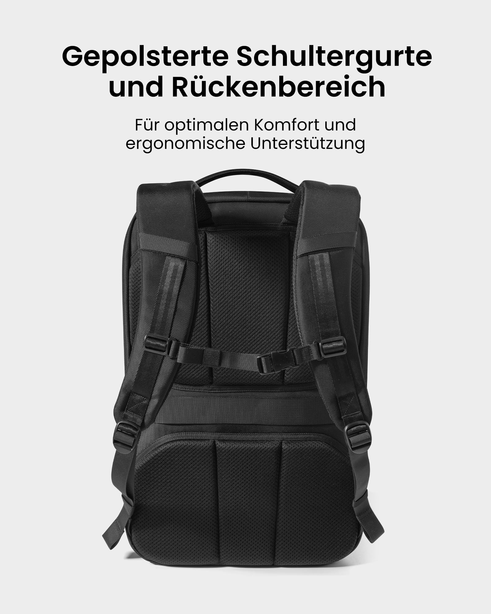 tomtoc 38L Reiserucksack, TSA Freundlich Handgepäck Rucksack Travel Backpack für 15,6-17,3 Zoll Laptop, Flug Genehmigt Rucksack Wasserdicht Reiserucksack Handgepäck Flugzeug für Reise Weekender Trip