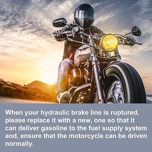 Miniatura 3 de X AUTOHAUX 27.6 in 27.56 "Longitud 0.394 in ID motocicleta freno hidráulico tubo manguera aceite tubo 28 0 acero inoxidable trenzado cable para ATV