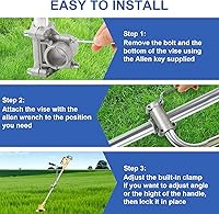 Vista 6 de Mango de malezas, extensión de mango ergonómico universal con accesorio para cuidado del césped, paisajismo y ribete de patio