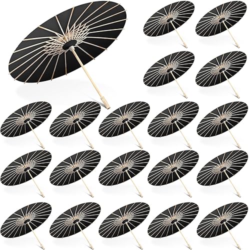 Sanwuta Paraguas de papel de 23.6 pulgadas, paraguas decorativo chino japonés, vintage, hecho a mano, de papel de aceite, para niños, accesorios de