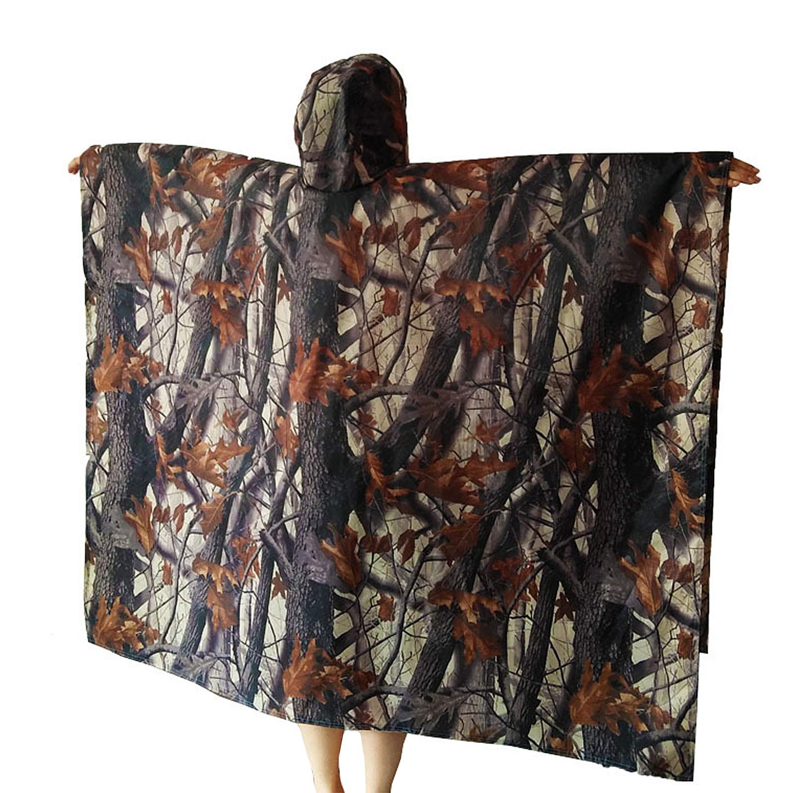 Yesloo 3-in-1 Multi-Functional Extra-Long Waterproof Poncho, Unisex raincoat, Tent Ground Sheet Mat, Sunshade Tarp,Camouflage Waterproof Cloak for Picnic Camping
