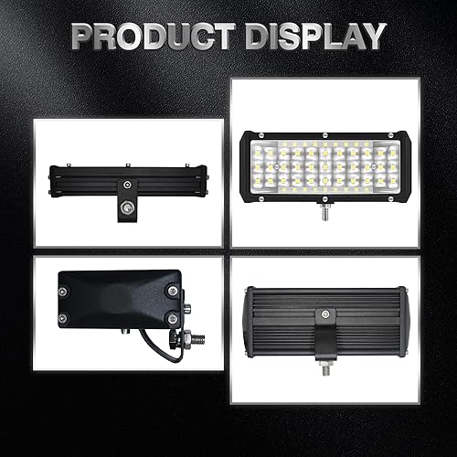 Miniatura 7 de MONDEVIEW Barra de luz LED de 7 pulgadas para camión 6000 K 9-36 V IP67 5 filas delgada LED luz de trabajo automotriz soporte ajustable spot+luz de