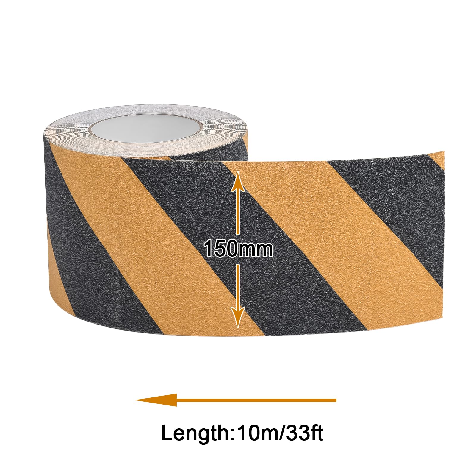 Nastro adesivo antiscivolo, 1 rotolo, striscia antiscivolo con autoadesiva, 15 cm x 10 m, nastro adesivo antiscivolo, forte sicurezza adesiva per pavimenti interni ed esterni, colore