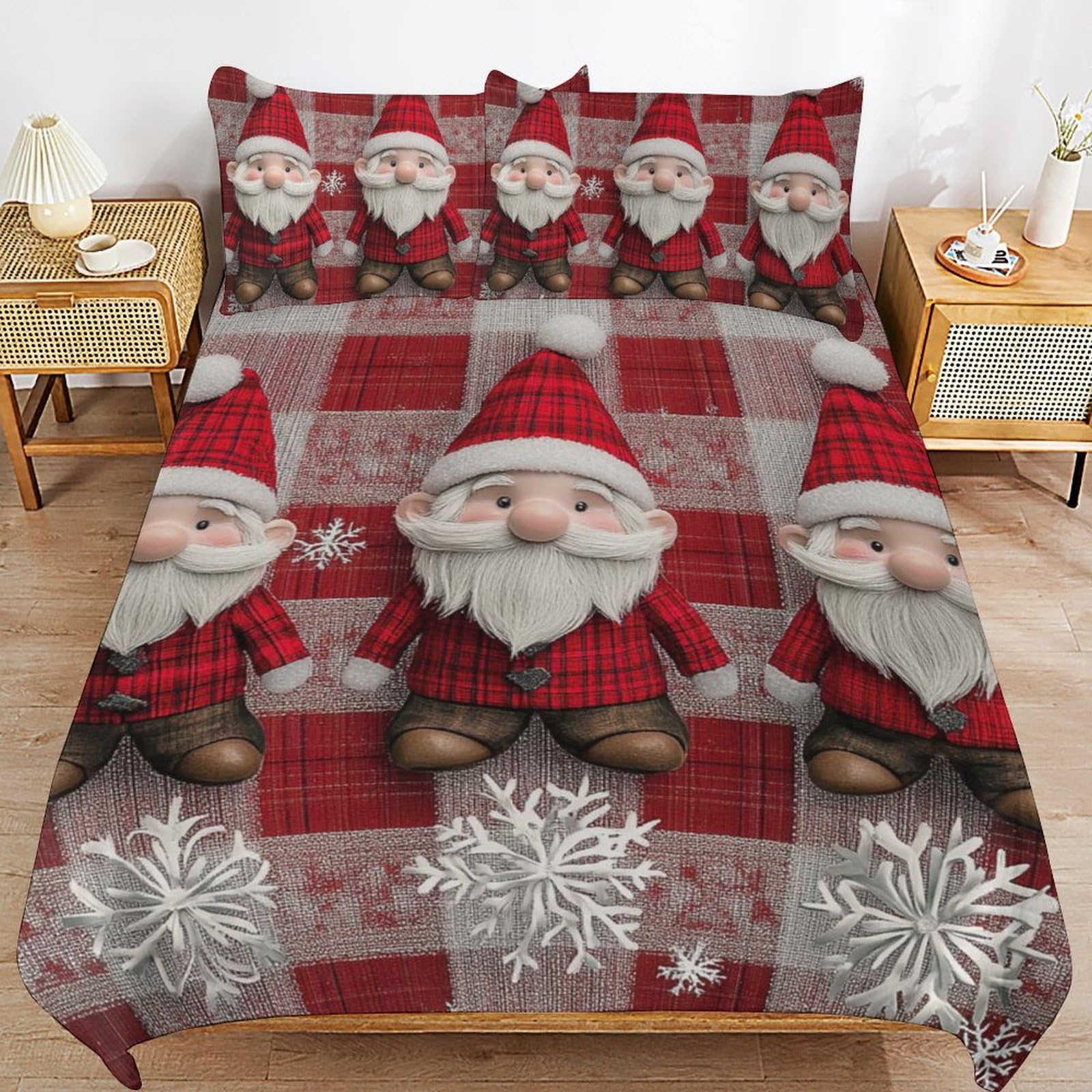 Housse de couette Père Noël pour lit enfant : magie des fêtes dans la chambre