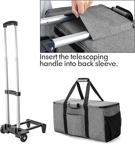 Miniatura 3 de Luxja Bolsa rodante compatible con Cricut Maker (Explore Air) y fácil prensa (9 x 9 pulgadas), funda de transporte para máquina troquelada con