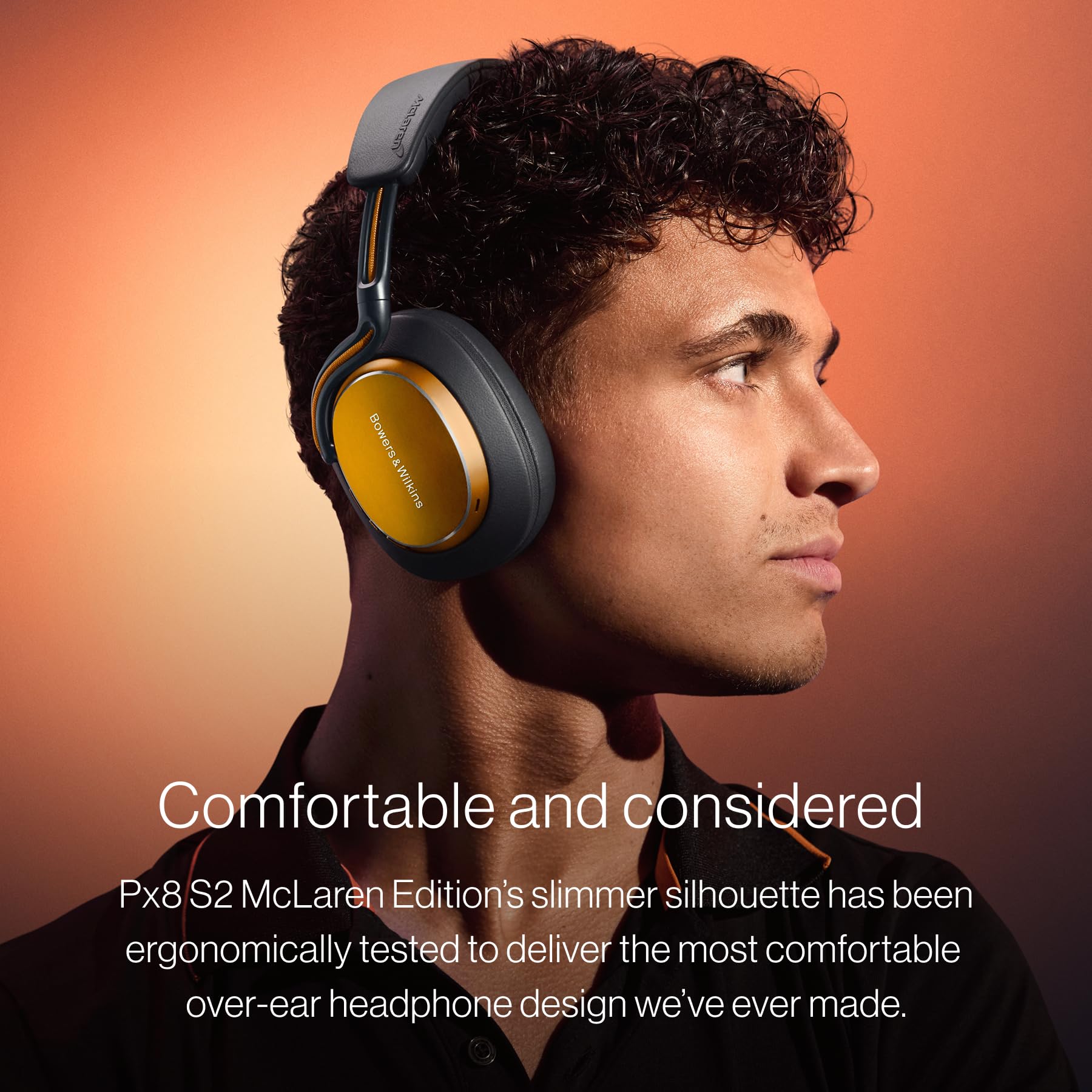 Bowers & Wilkins Px8 S2 McLaren Edition Auriculares Circumaurales Inalámbricos con Cancelación de Ruido, Bluetooth, Carga Rápida