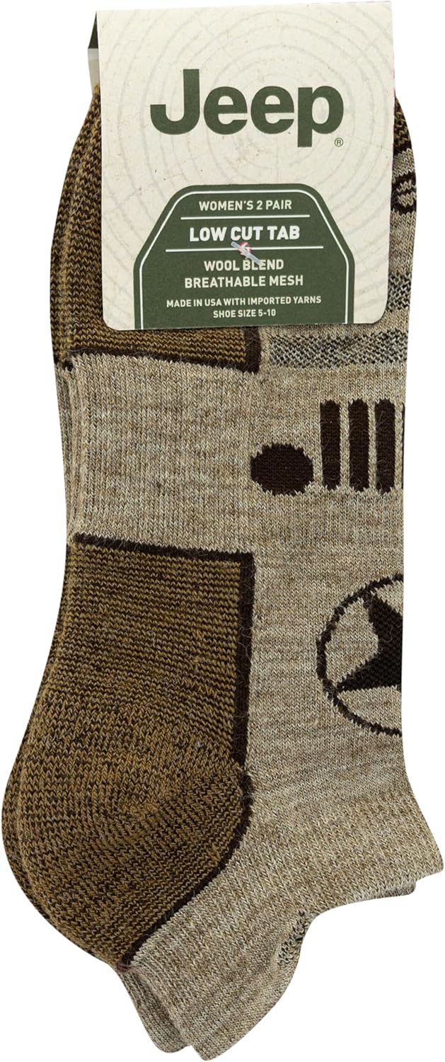 Jeep womens Wool Blend Trail No Show Socks - 2 Pair Pack - Breathable Cushioned Comfort - Image 3