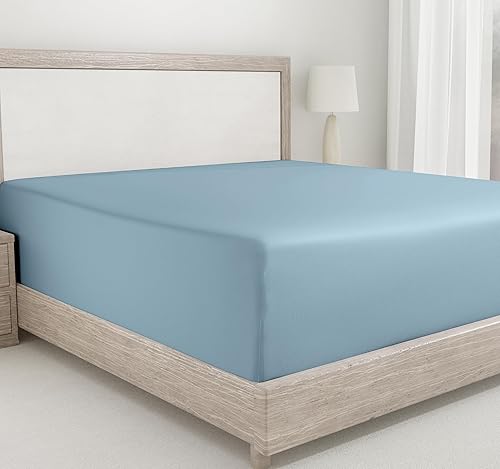 Miniatura 15 de California Design Den - Sábana ajustada con bolsillos profundos, suave, 400 hilos, satén de 100 % algodón, elástico que no se zafa, refrescantes