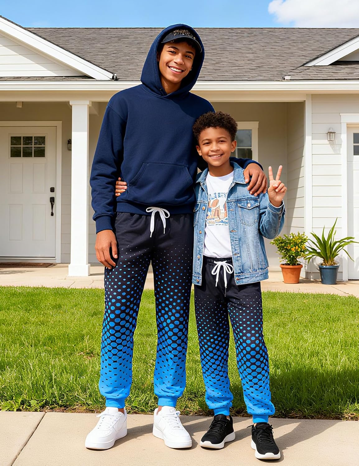 UNICOMIDEA 6-16T Boys Pants Funny 3D Graphic Cool Casual Sweatpants Joggers with Drawstring - Image 3