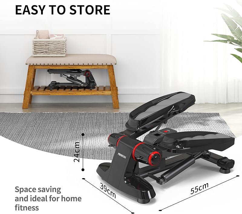PROIRON Swing Stepper 120 kg kijelzővel - Lábedzés és fenék edzéshez, csendes hidraulikus stepper