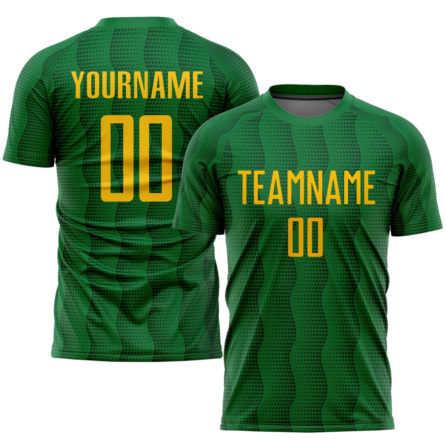 Generic Custom Soccer Jerseys for Men Women Youth Kids, Green Gold Personalized Soccer Jersey Printed Name Number Logo Mens Clothing