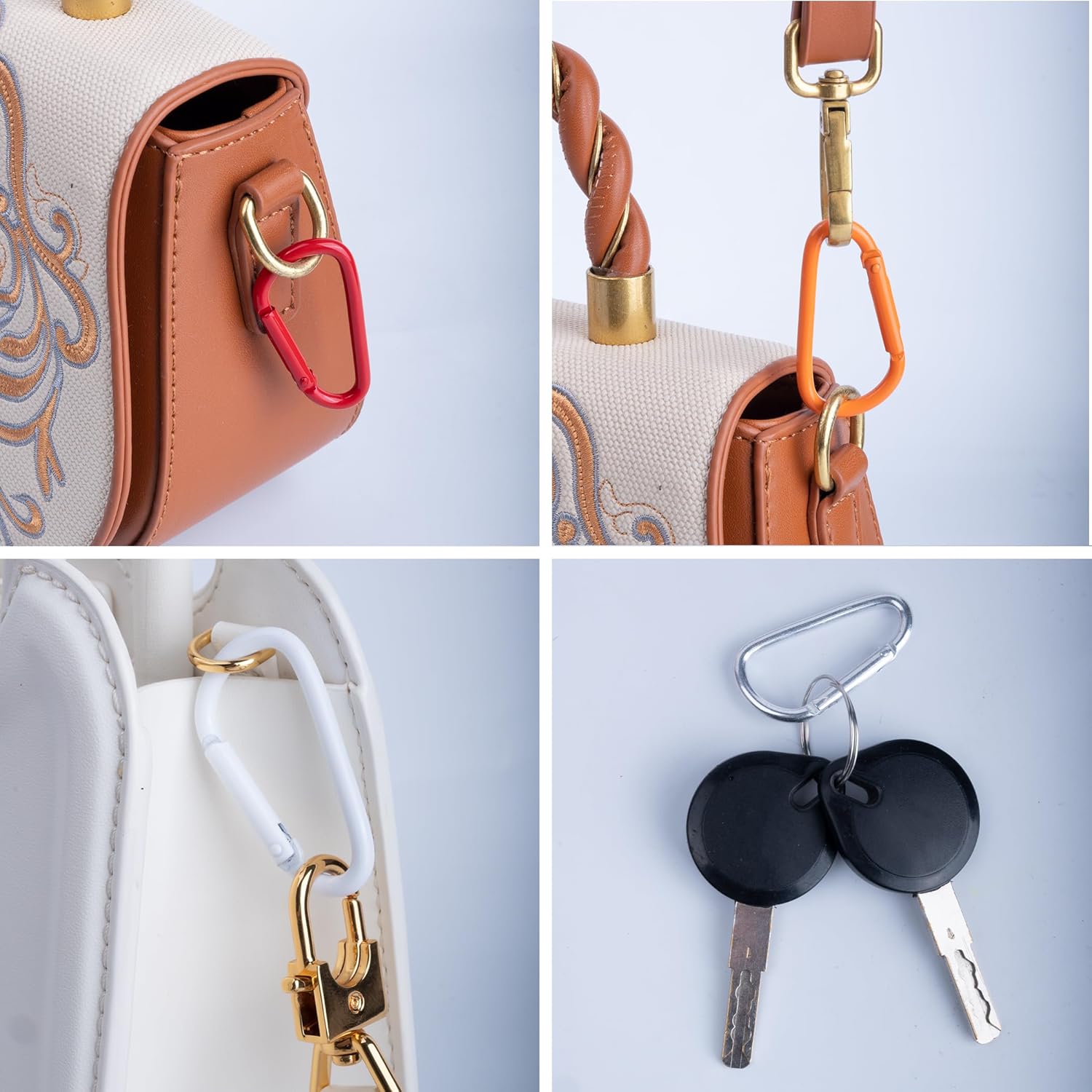 Colorful D Spring Carabiners Keychain Clip,D Spring Clip Aluminum Hook Accessories Snap Link Key Chain Ring Hook - Image 5